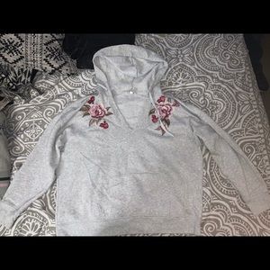 floral embroidered hoodie